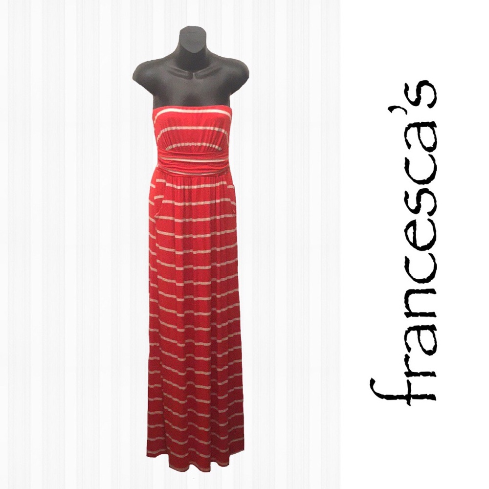 Francesca’s strapless maxi dress